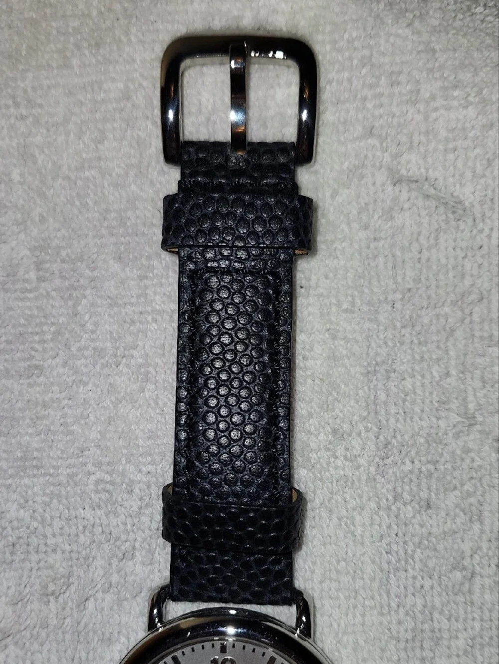 Shinola Argonite Men's Black Leather Strap Watch with Silver Dial